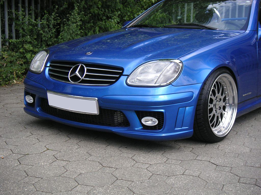 R170 Mercedes-Benz Style Einstiegsleisten Chrom Blau LED R172 Mercedes  SLK-Klass
